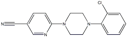 6-[4-(2-chlorophenyl)piperazin-1-yl]pyridine-3-carbonitrile,,结构式