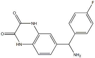 6-[amino(4-fluorophenyl)methyl]-1,2,3,4-tetrahydroquinoxaline-2,3-dione Struktur