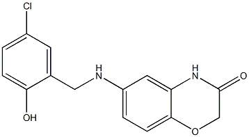 6-{[(5-chloro-2-hydroxyphenyl)methyl]amino}-3,4-dihydro-2H-1,4-benzoxazin-3-one 化学構造式