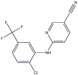 6-{[2-chloro-5-(trifluoromethyl)phenyl]amino}pyridine-3-carbonitrile,,结构式