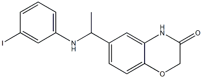 6-{1-[(3-iodophenyl)amino]ethyl}-3,4-dihydro-2H-1,4-benzoxazin-3-one Structure
