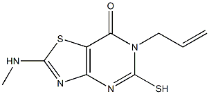 6-allyl-5-mercapto-2-(methylamino)[1,3]thiazolo[4,5-d]pyrimidin-7(6H)-one Struktur