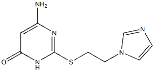 6-amino-2-{[2-(1H-imidazol-1-yl)ethyl]sulfanyl}-3,4-dihydropyrimidin-4-one,,结构式