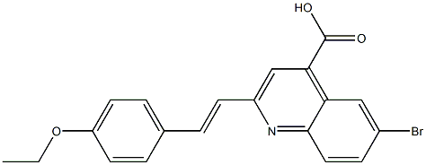 6-bromo-2-[(E)-2-(4-ethoxyphenyl)vinyl]quinoline-4-carboxylic acid 化学構造式