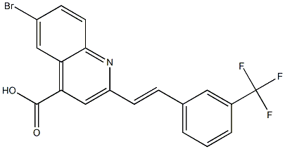 6-bromo-2-{(E)-2-[3-(trifluoromethyl)phenyl]vinyl}quinoline-4-carboxylic acid,,结构式