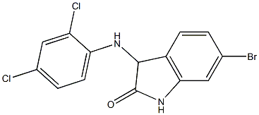 6-bromo-3-[(2,4-dichlorophenyl)amino]-2,3-dihydro-1H-indol-2-one,,结构式