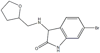 6-bromo-3-[(oxolan-2-ylmethyl)amino]-2,3-dihydro-1H-indol-2-one,,结构式