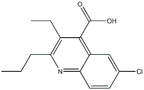 6-chloro-3-ethyl-2-propylquinoline-4-carboxylic acid,,结构式