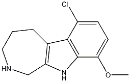 6-chloro-9-methoxy-1H,2H,3H,4H,5H,10H-azepino[3,4-b]indole Struktur