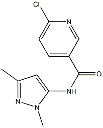 6-chloro-N-(1,3-dimethyl-1H-pyrazol-5-yl)pyridine-3-carboxamide Structure
