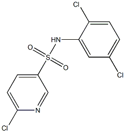 6-chloro-N-(2,5-dichlorophenyl)pyridine-3-sulfonamide,,结构式