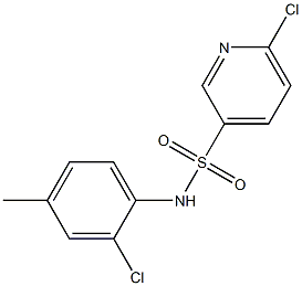 6-chloro-N-(2-chloro-4-methylphenyl)pyridine-3-sulfonamide 结构式