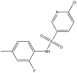 6-chloro-N-(2-fluoro-4-methylphenyl)pyridine-3-sulfonamide Struktur