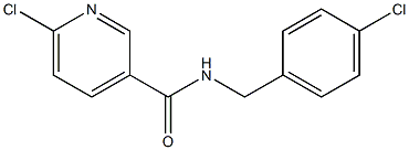 6-chloro-N-[(4-chlorophenyl)methyl]pyridine-3-carboxamide,,结构式