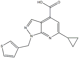 6-cyclopropyl-1-(thien-3-ylmethyl)-1H-pyrazolo[3,4-b]pyridine-4-carboxylic acid Structure