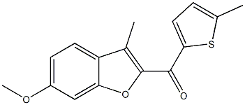 6-methoxy-3-methyl-2-[(5-methylthiophen-2-yl)carbonyl]-1-benzofuran Structure