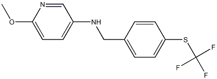 6-methoxy-N-({4-[(trifluoromethyl)sulfanyl]phenyl}methyl)pyridin-3-amine,,结构式