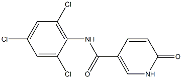 6-oxo-N-(2,4,6-trichlorophenyl)-1,6-dihydropyridine-3-carboxamide 化学構造式