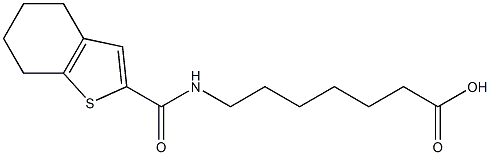 7-(4,5,6,7-tetrahydro-1-benzothiophen-2-ylformamido)heptanoic acid 结构式