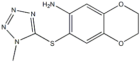 7-[(1-methyl-1H-1,2,3,4-tetrazol-5-yl)sulfanyl]-2,3-dihydro-1,4-benzodioxin-6-amine Struktur