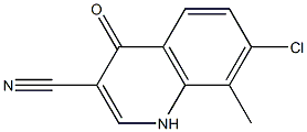 7-chloro-8-methyl-4-oxo-1,4-dihydroquinoline-3-carbonitrile Struktur