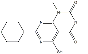 7-cyclohexyl-5-mercapto-1,3-dimethylpyrimido[4,5-d]pyrimidine-2,4(1H,3H)-dione Structure