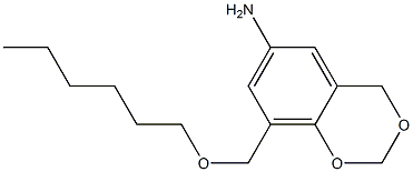 8-[(hexyloxy)methyl]-2,4-dihydro-1,3-benzodioxin-6-amine,,结构式
