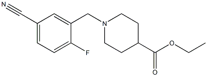 ethyl 1-[(5-cyano-2-fluorophenyl)methyl]piperidine-4-carboxylate 化学構造式