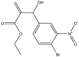 ethyl 2-[(4-bromo-3-nitrophenyl)(hydroxy)methyl]prop-2-enoate Struktur