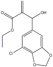 ethyl 2-[(7-chloro-2H-1,3-benzodioxol-5-yl)(hydroxy)methyl]prop-2-enoate 化学構造式