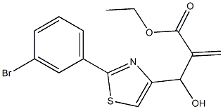 ethyl 2-{[2-(3-bromophenyl)-1,3-thiazol-4-yl](hydroxy)methyl}prop-2-enoate,,结构式