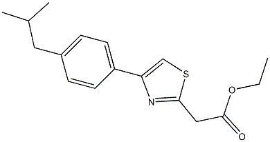 ethyl 2-{4-[4-(2-methylpropyl)phenyl]-1,3-thiazol-2-yl}acetate,,结构式