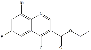 ethyl 8-bromo-4-chloro-6-fluoroquinoline-3-carboxylate,,结构式