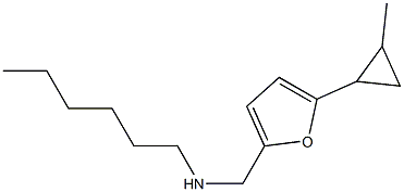 hexyl({[5-(2-methylcyclopropyl)furan-2-yl]methyl})amine Structure