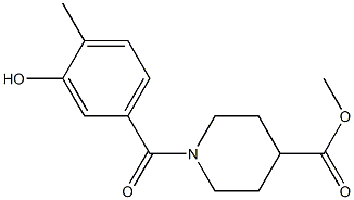 methyl 1-[(3-hydroxy-4-methylphenyl)carbonyl]piperidine-4-carboxylate Struktur