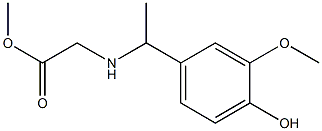 methyl 2-{[1-(4-hydroxy-3-methoxyphenyl)ethyl]amino}acetate Struktur