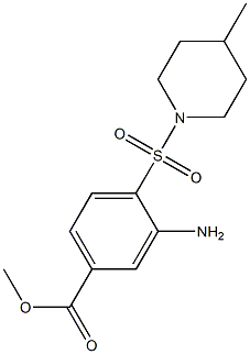methyl 3-amino-4-[(4-methylpiperidine-1-)sulfonyl]benzoate 结构式