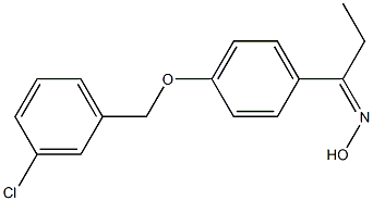 N-(1-{4-[(3-chlorophenyl)methoxy]phenyl}propylidene)hydroxylamine Struktur