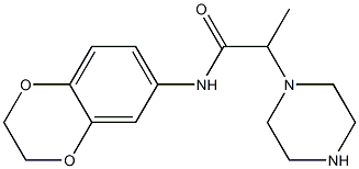 N-(2,3-dihydro-1,4-benzodioxin-6-yl)-2-(piperazin-1-yl)propanamide Structure