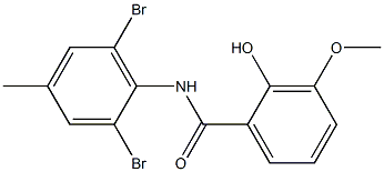 N-(2,6-dibromo-4-methylphenyl)-2-hydroxy-3-methoxybenzamide Struktur