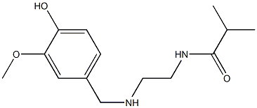 N-(2-{[(4-hydroxy-3-methoxyphenyl)methyl]amino}ethyl)-2-methylpropanamide 化学構造式