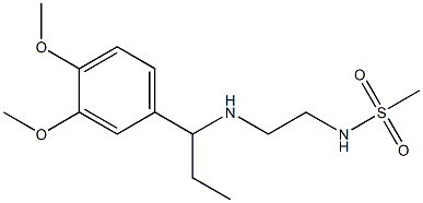 N-(2-{[1-(3,4-dimethoxyphenyl)propyl]amino}ethyl)methanesulfonamide 化学構造式