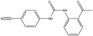 N-(2-acetylphenyl)-N'-(4-cyanophenyl)urea Struktur