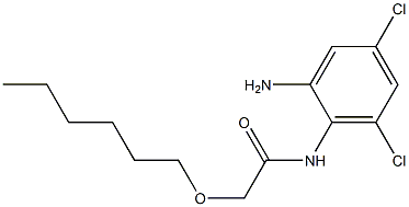 N-(2-amino-4,6-dichlorophenyl)-2-(hexyloxy)acetamide,,结构式