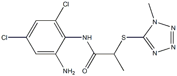 N-(2-amino-4,6-dichlorophenyl)-2-[(1-methyl-1H-1,2,3,4-tetrazol-5-yl)sulfanyl]propanamide Structure