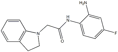 N-(2-amino-4-fluorophenyl)-2-(2,3-dihydro-1H-indol-1-yl)acetamide,,结构式
