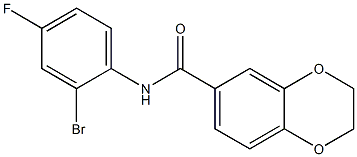 N-(2-bromo-4-fluorophenyl)-2,3-dihydro-1,4-benzodioxine-6-carboxamide 结构式