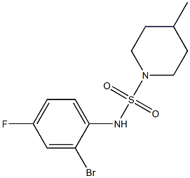 N-(2-bromo-4-fluorophenyl)-4-methylpiperidine-1-sulfonamide Structure