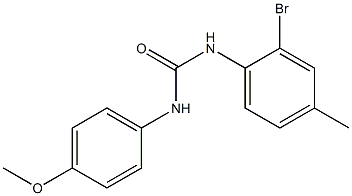 N-(2-bromo-4-methylphenyl)-N'-(4-methoxyphenyl)urea Struktur