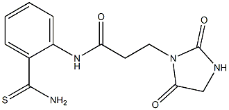 N-(2-carbamothioylphenyl)-3-(2,5-dioxoimidazolidin-1-yl)propanamide Struktur